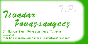 tivadar povazsanyecz business card